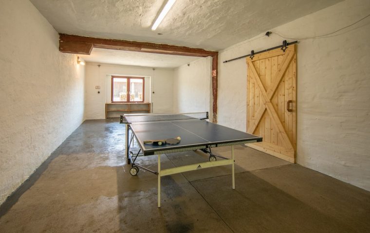 Tischtennisplatte im Außenbereich der Alten Brennerei